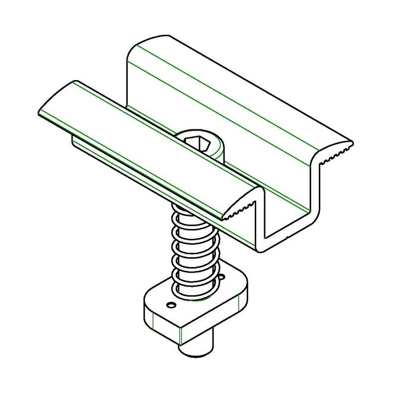 HE-MIM-38 - Mid preassembled aluminium PV clamp H 38