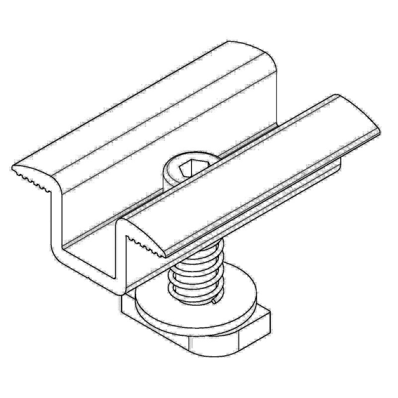 HE-MIR-38 - Mid preassembled aluminium RLS PV clamp H 38