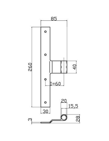 6021 - Bandella mezzo squadro Serie 60 I   60 Collo 18 mm