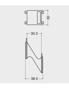 90051 - Support réversible pour volet fixe pour lame 50 x 10 mm 2