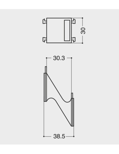 90051 - Support réversible pour volet fixe pour lame 50 x 10 mm