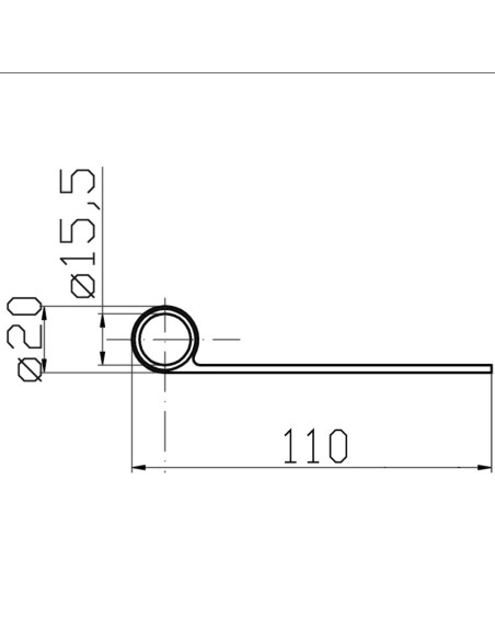 0116 - Straight hinge - adjustable - 110 mm - Coplanar