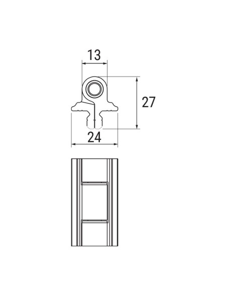 09033CATCEN - Paumelle pour volets à battant plein en aluminium - 45 mm