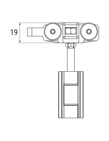09033CATSUP - Top hinge for blind shutters in aluminium - 45 mm