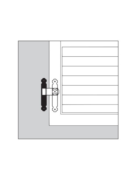 2125DX - Gond sur plaque 30 x 03 mm droit - I   25 mm - Déport   20 mm