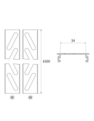 3334 - Louvers for fixed slats shutters - 50 x 10 mm - Slot 35 mm