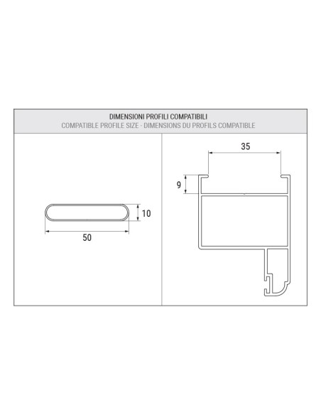 3334 - Louvers for fixed slats shutters - 50 x 10 mm - Slot 35 mm