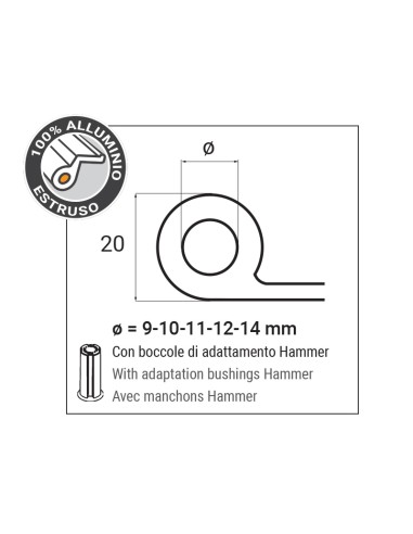 7022SX - Middle shutter hinge left side - Series 70 - I   45 mm