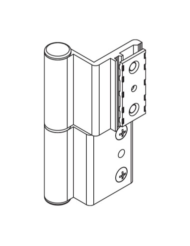 AW3 - Hinge with threader plate and a 3rd hole