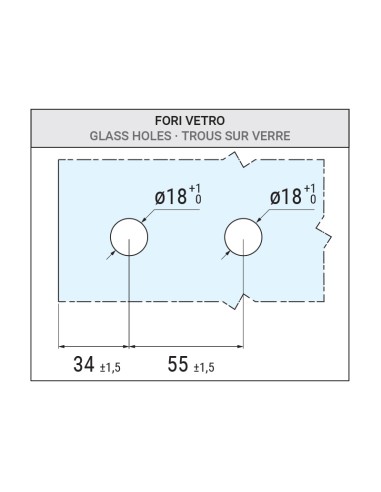 CV0106 - Paumelle pour portes d'intérieur en verre / aluminium