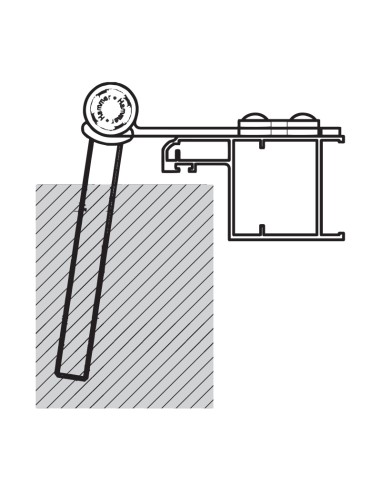 L7022DX - Shutter hinge right side - Series 70 - I   45 mm