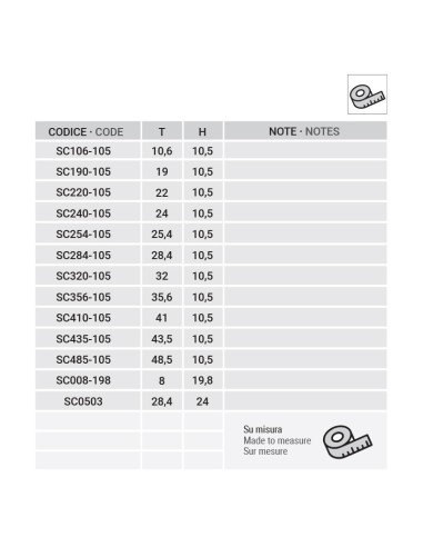 SC320-105 - Squadretta a cianfrinare camere interne T   32 mm