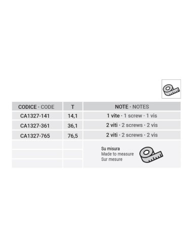 CA1327-361 - Butée de fixation lg. 14,1 mm avec deux trous M6