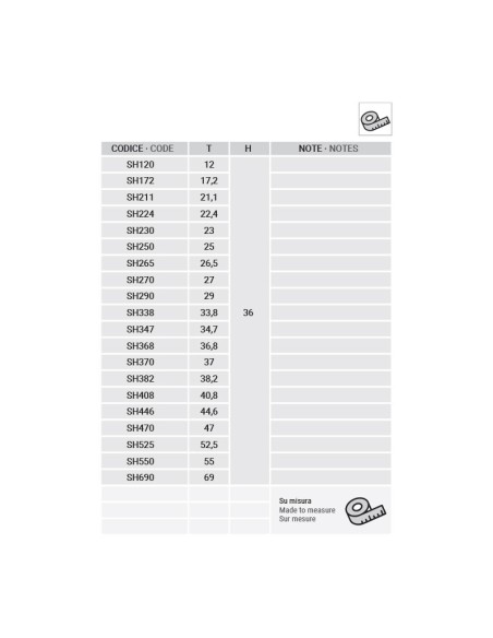 SH211 - Squadretta ad avvitare T   21,1 x H   36 mm