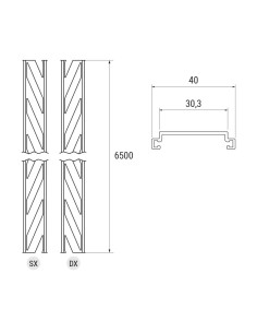 3612 - Louvers for fixed slats shutters - 83 x 10 mm - Slot 30 mm 2