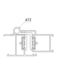 AN009 - Two wings hinge in aluminium - Overlap 2