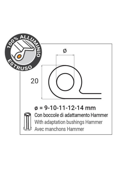 1/5008SX - Bandella squadro sinistro 270 x160 mm per cerniera