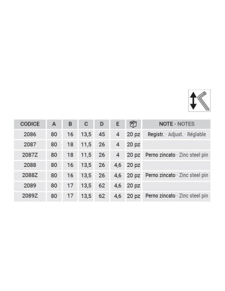 2087 - Bandella ambidestra H2S perno inox A   80 C   11,5