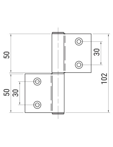 AG-LF - Cerniera porte interne alluminio/legno con 2 fori