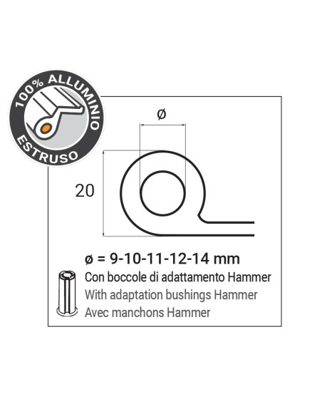 5008 - Bandella 270 x 160 mm per squadro registrabile