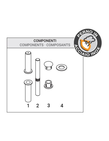 AG100-C - Charnière pour portes d'intérieur en aluminium/bois, 3 trous
