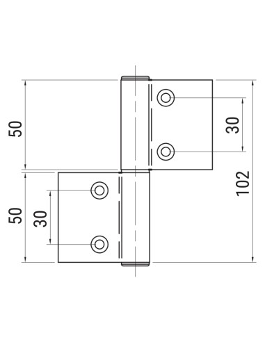 AG100-DCB - Cerniera porte interne alluminio/legno con camera