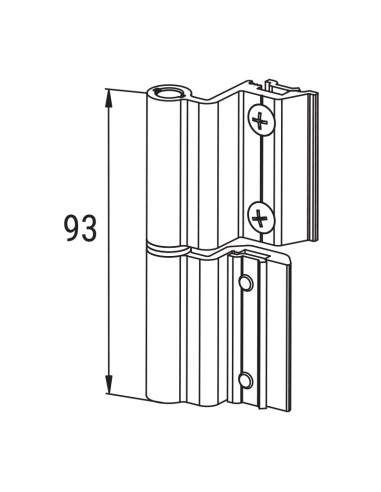 HT.2023.00 - Two wings hinge (Eurogroove) - Load capacity: 60 kg