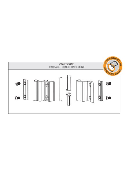 HT.2023.00 - Two wings hinge (Eurogroove) - Load capacity: 60 kg