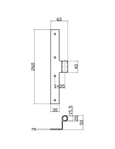 6022 - Bandella mezzo squadro Serie 60 I   35 Collo 40 mm 2