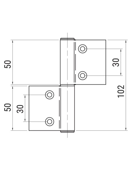 AG100-OD - Cerniera porte interne alluminio/legno con camera