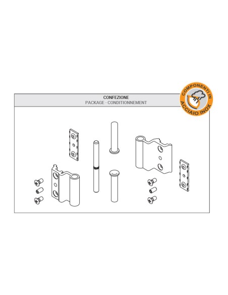 AM3 - Paumelle avec plaque à enfiler et troisième trou