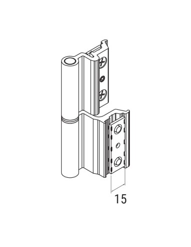 AW06040 - Hinge with threader plate and a 3rd hole