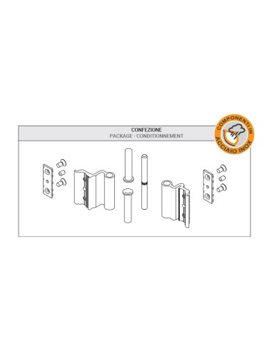 AW06040 - Hinge with threader plate and a 3rd hole