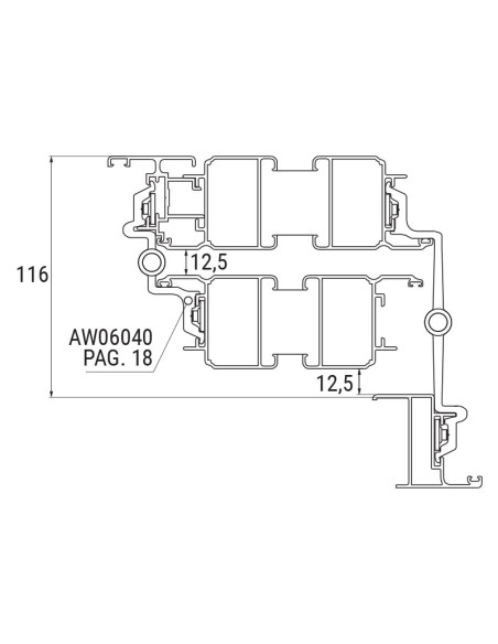 AW06041 - Hinge with threader plate and long offset