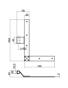 L6023SX - Shutter hinge left side - Series 60 - I   53 mm 2