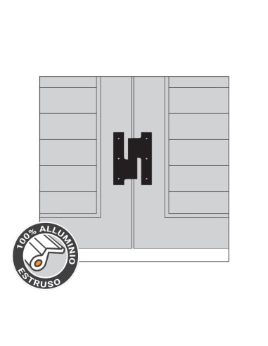 P0110DX - Third shutter hinge right side in aluminium - I 59 mm