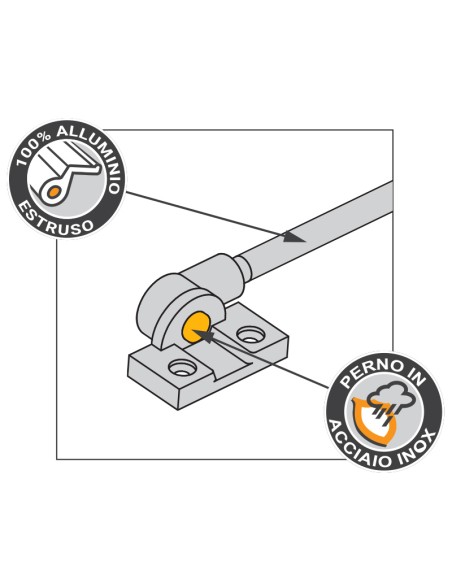 5007_OXNERO - Shutter rod tuscan style in aluminium with nylon parts