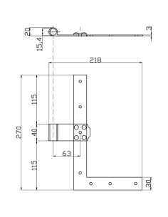 L7021DX - Shutter hinge right side - Series 70 - I   63,5 mm 2