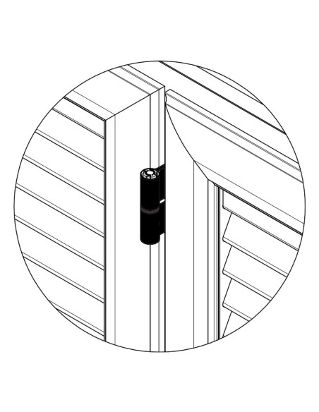 2083SX - Hinge left side for third casement, adjustable - H2S System