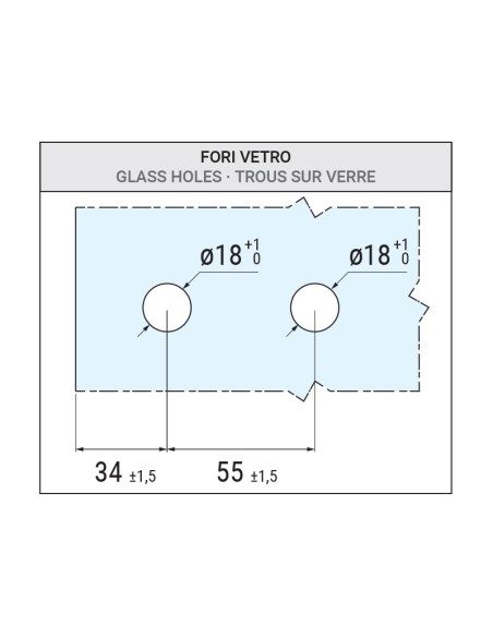 CV0106 - Paumelle pour portes d'intérieur en verre / aluminium