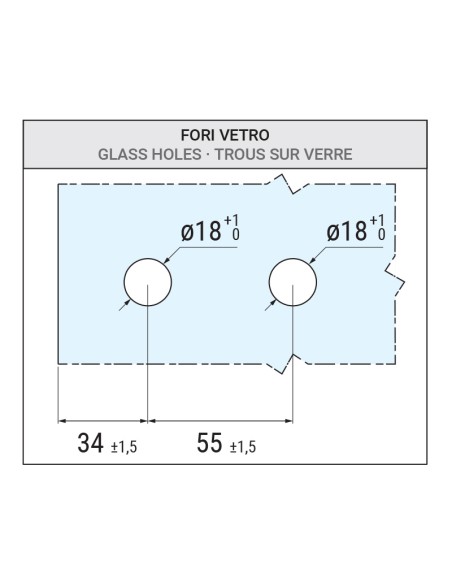 CV0534 - Hinge for internal glass / aluminum door