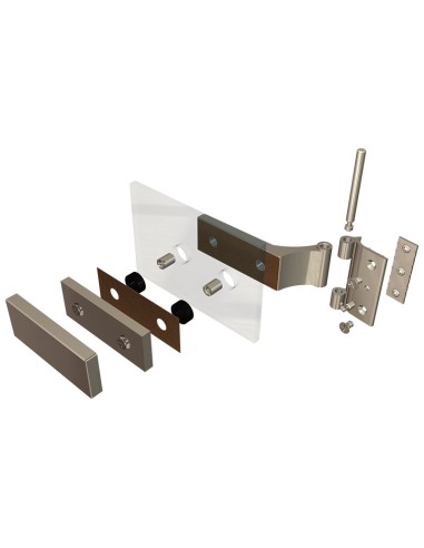 CV0534 - Paumelle pour portes d'intérieur en verre / aluminium - Châssis avec chambre