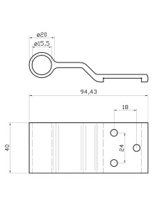 1/70 - Straight hinge vertically adjustable 2