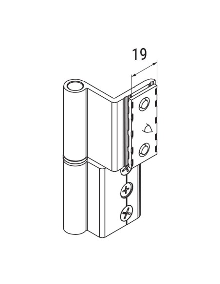 AN009 - Two wings hinge in aluminium - Overlap