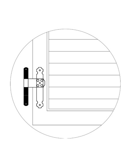 2120 - Gond sur plaque 20 x 03 mm avec axe amovible - Déport   24 mm