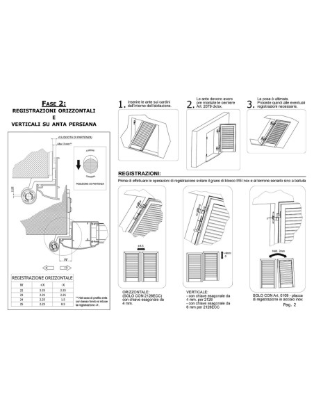 2126ECC - Internal pivot with decentrated stainless steel pin