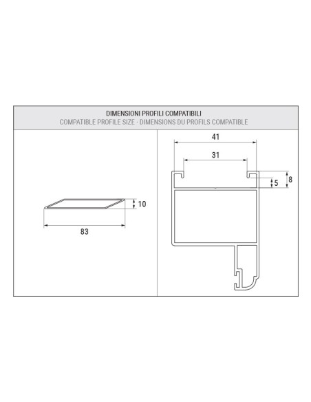 3612 - Lattes pour volets, lamelles fixes - 83 x 10 mm - Rainure 31 mm