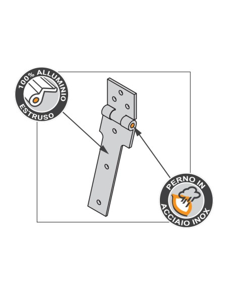 6716RC - Charnière pour volet articulé à la génoise - Recouvrement 11 mm
