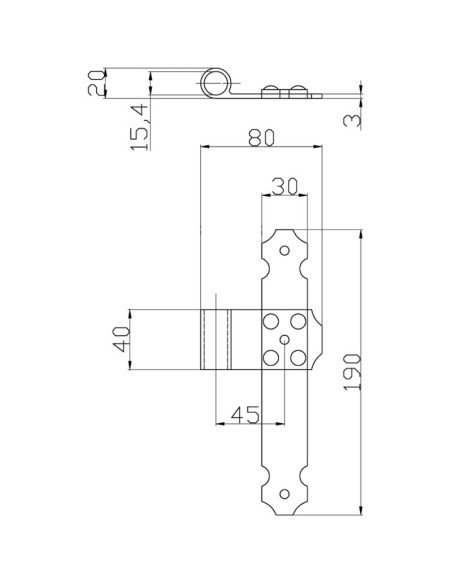 7022SX - Middle shutter hinge left side - Series 70 - I   45 mm
