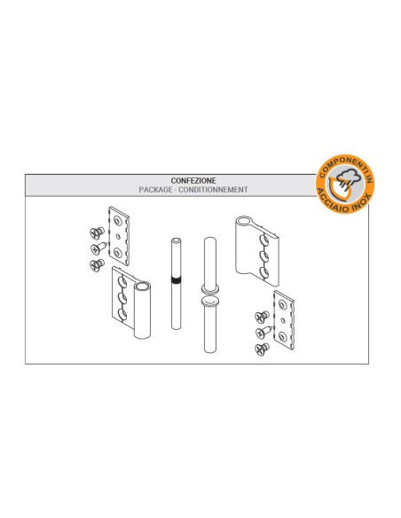 AN010 - Paumelle à deux lames en aluminium - Coplanaire